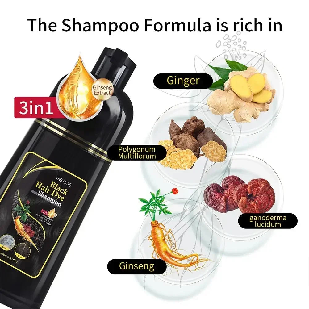 3 in 1 Natural Herbal Hair Dye Shampoo
