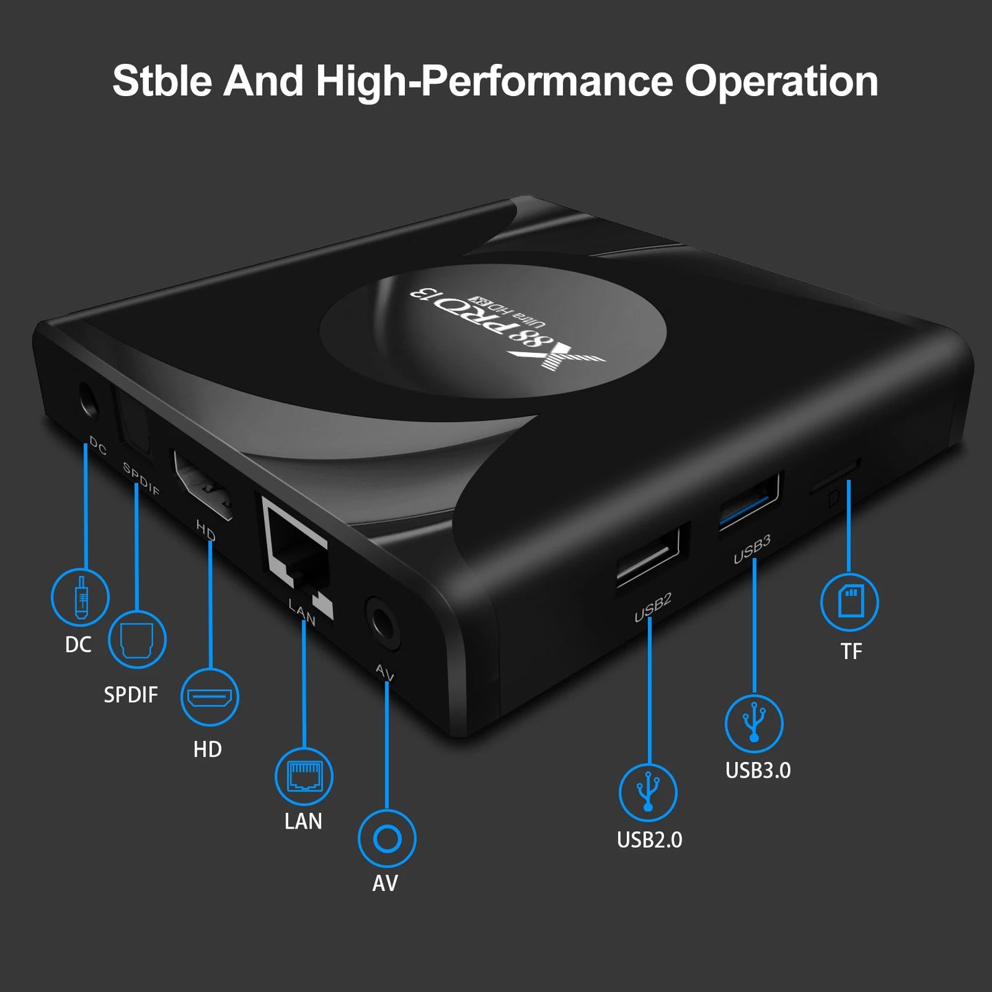 X88 Pro 13 Ultra HD 8K Smart TV Box