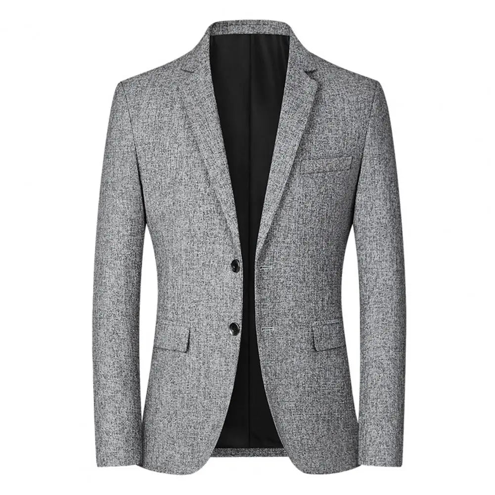 Men Blazer - Autumn Winter Lapel Buttons Suit Jacket for Daily Wear