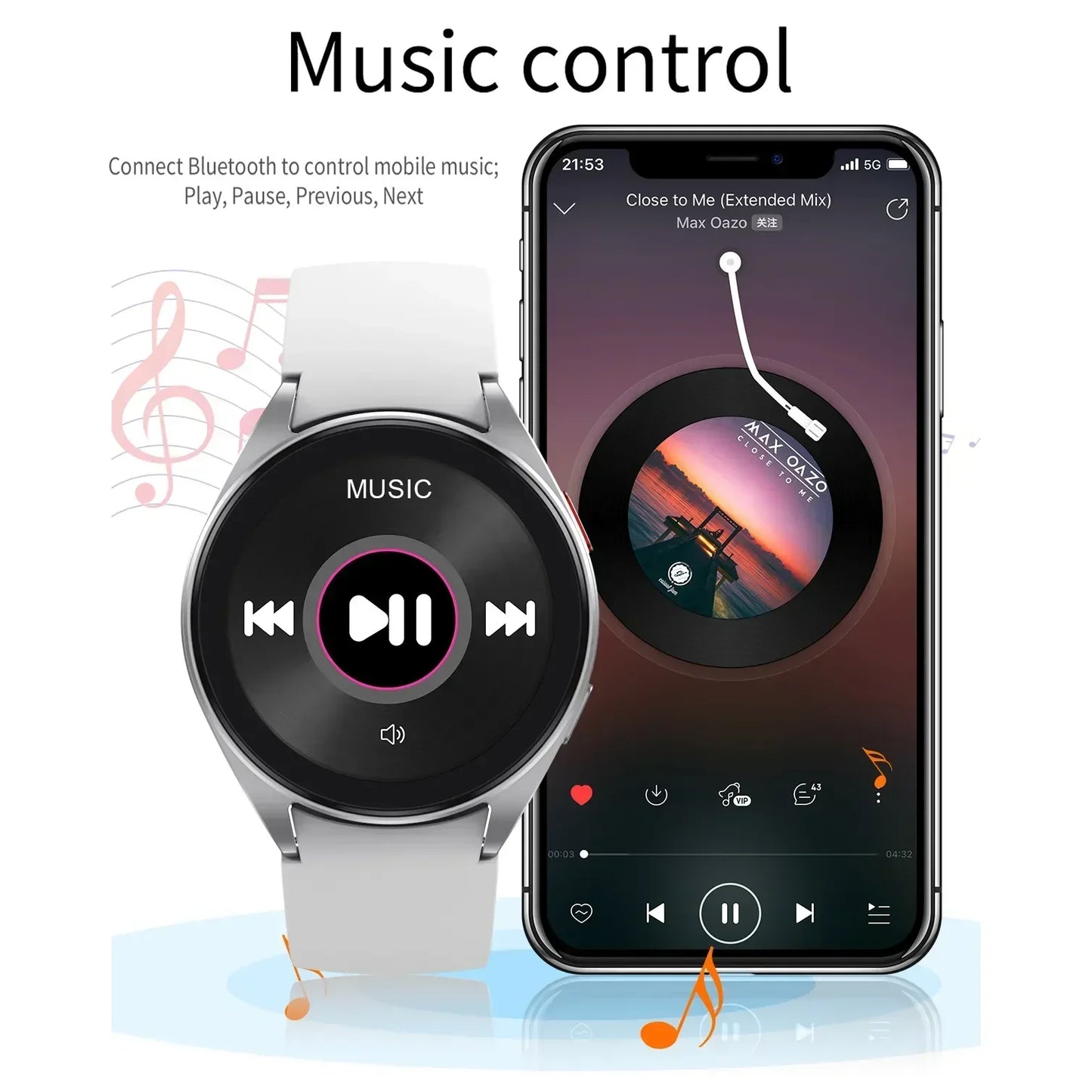 Xiaomi Smart Watch for Samsung Galaxy Watch 6 BT Call Full Touch Screen Waterproof