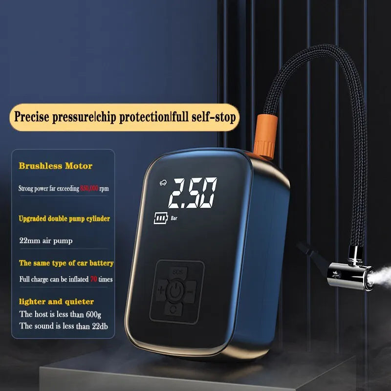 Wireless Air Compressor Electric Tyre Inflator Pump