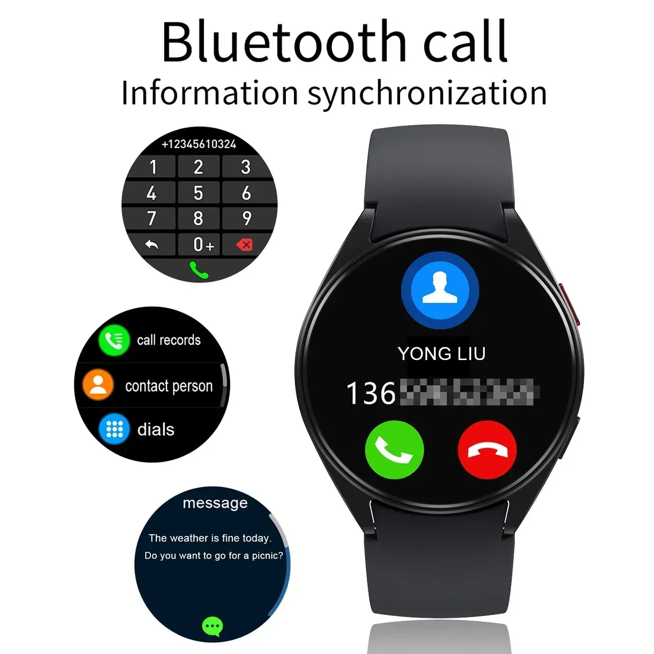 Xiaomi Smart Watch for Samsung Galaxy Watch 6 BT Call Full Touch Screen Waterproof