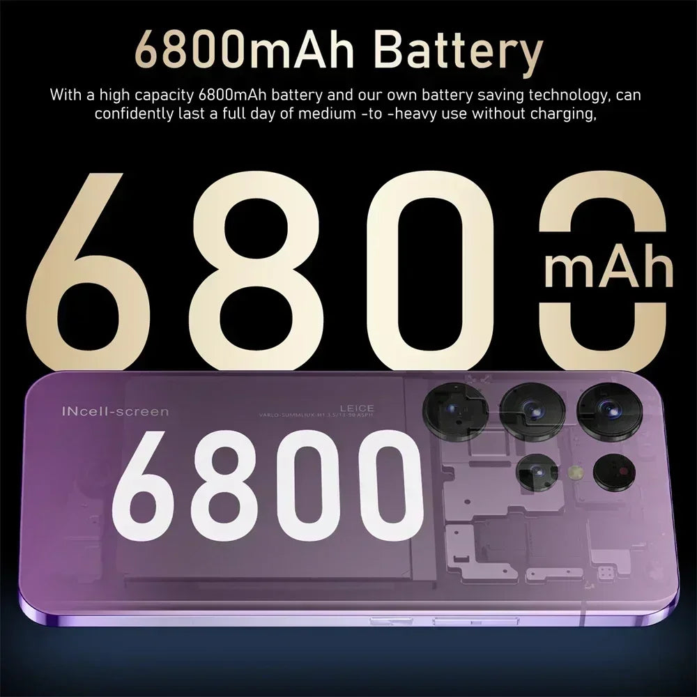 New S24 Ultra Mobile Phones 6.8 HD Screen SmartPhone