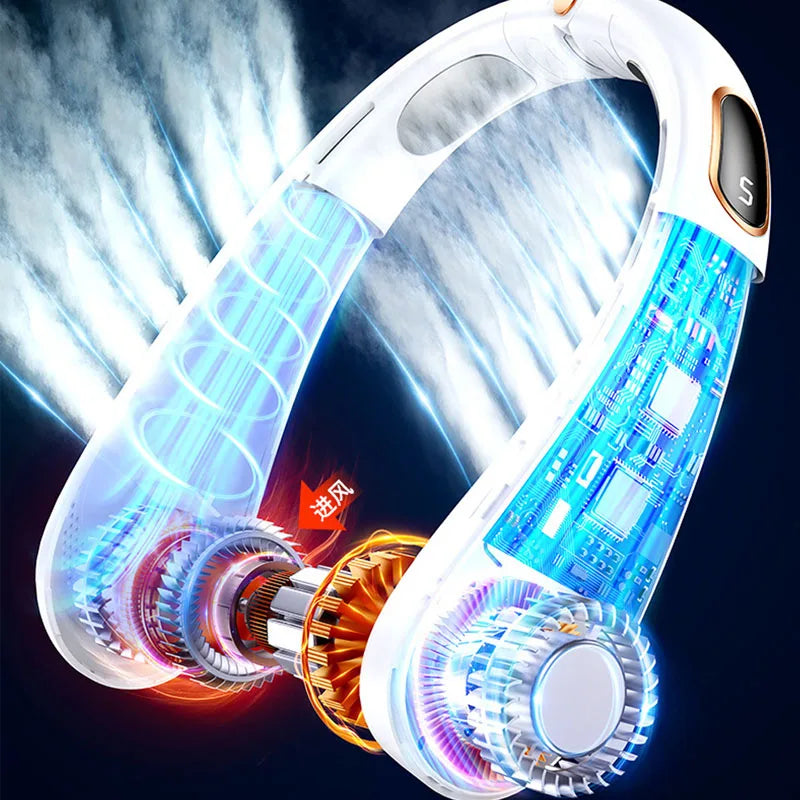 Portable USB Rechargeable Mini Hanging Neck Cooler Fan