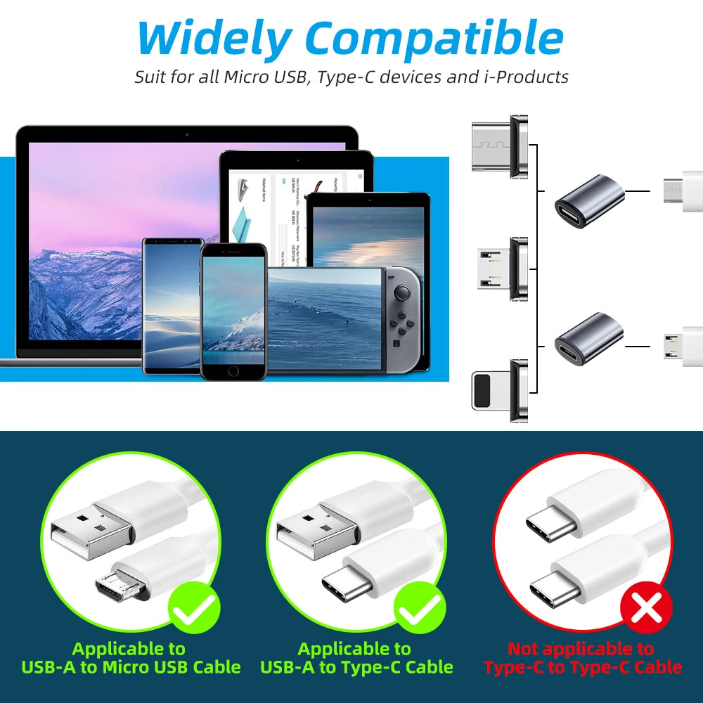 Type C Micro USB Convert Magnetic Adapter