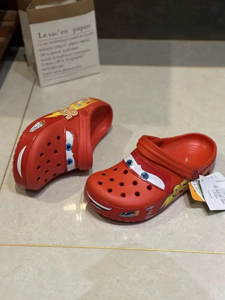 Disney Lightning Mcqueen Pixar Cartoon Solid Waterproof Slippers