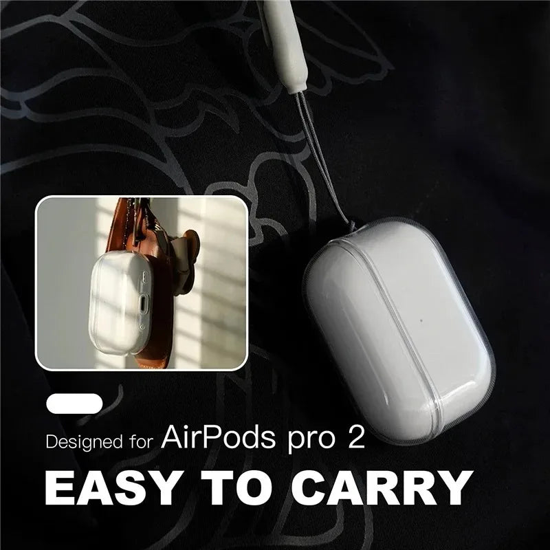 Clear Case with Lanyard for Airpods Pro 2 Gen Wireless Earphone