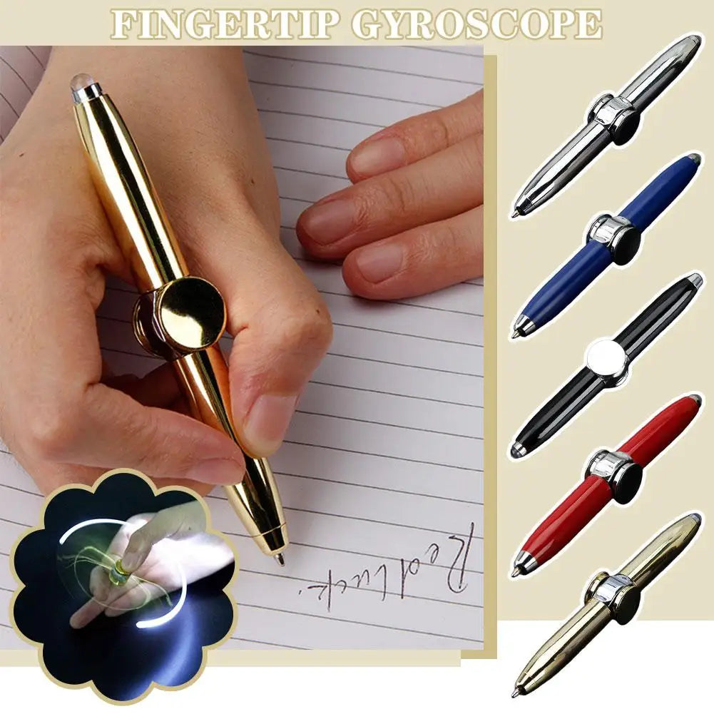 Creative Multi-Function LED Decompression Gyro Metal Ballpoint Pen