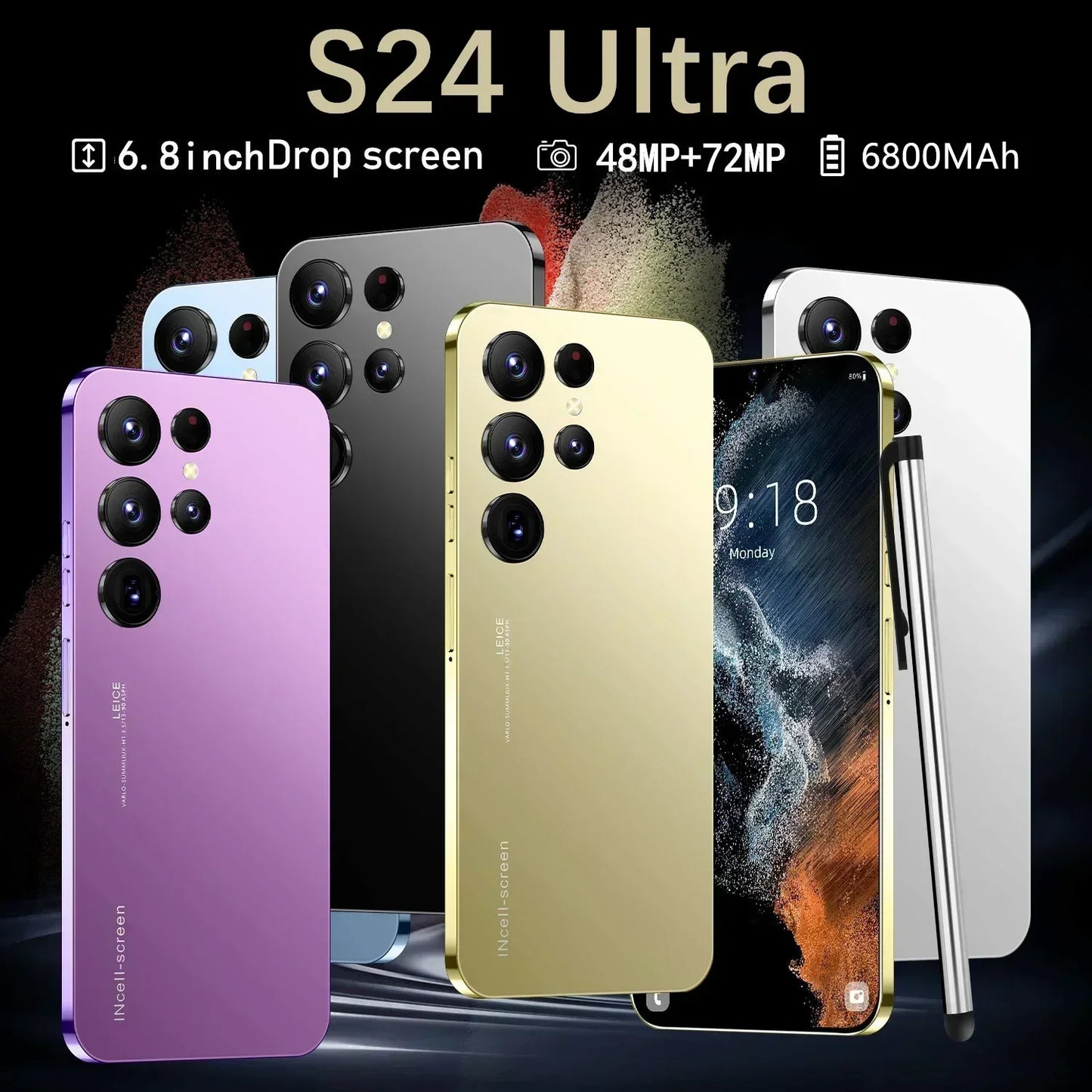 New S24 Ultra Mobile Phones 6.8 HD Screen SmartPhone
