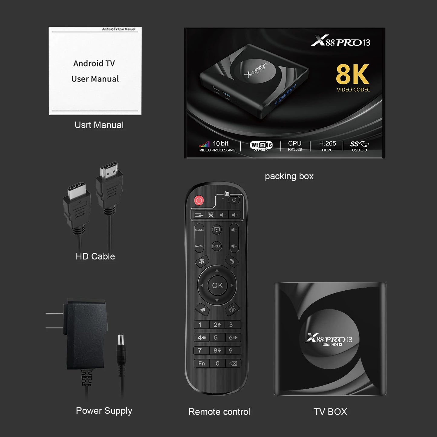 X88 Pro 13 Ultra HD 8K Smart TV Box
