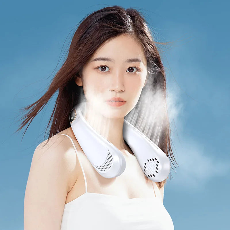 Portable USB Rechargeable Mini Hanging Neck Cooler Fan