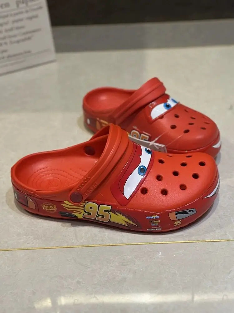 Disney Lightning Mcqueen Pixar Cartoon Solid Waterproof Slippers
