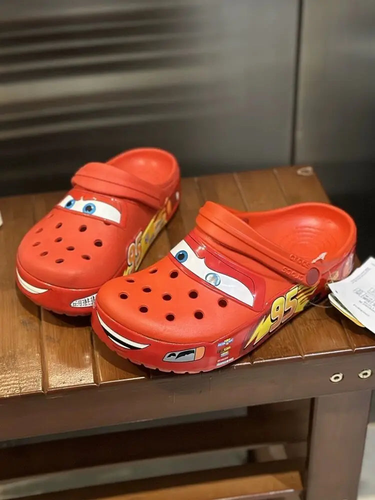 Disney Lightning Mcqueen Pixar Cartoon Solid Waterproof Slippers