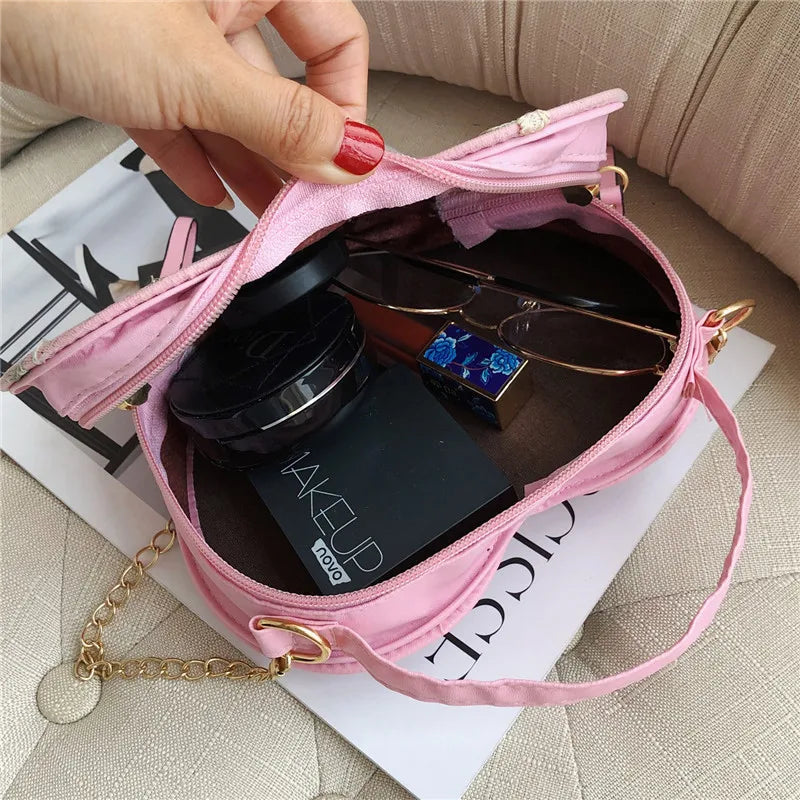 Female Sweet Lace Heart Round Handbags