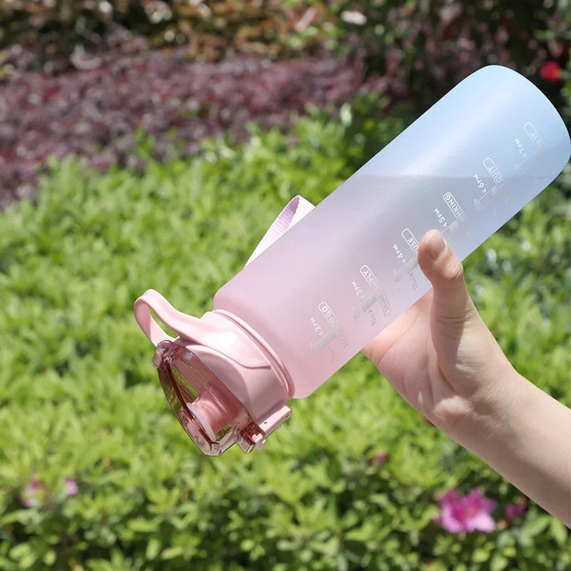 1 Liter Water Bottle with Straw - Large Portable Travel Bottles - Sports Fitness Bottles