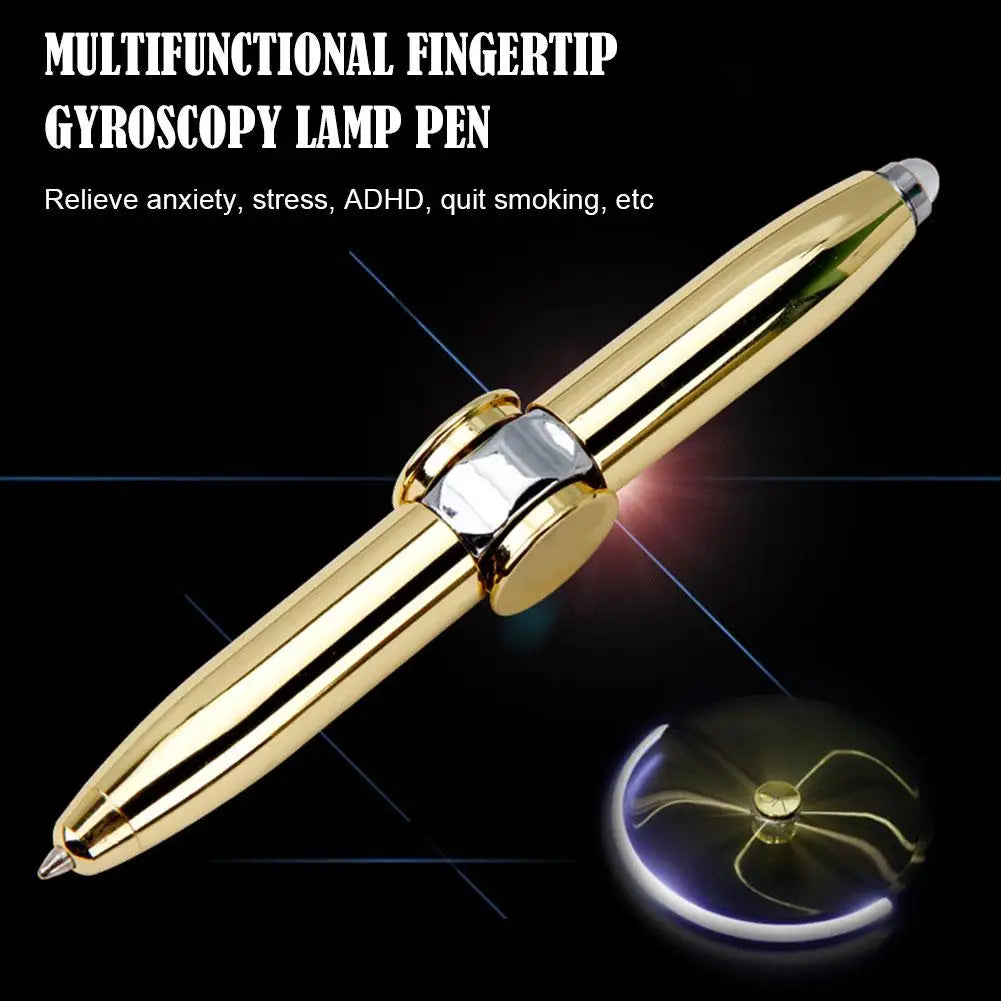 Creative Multi-Function LED Decompression Gyro Metal Ballpoint Pen
