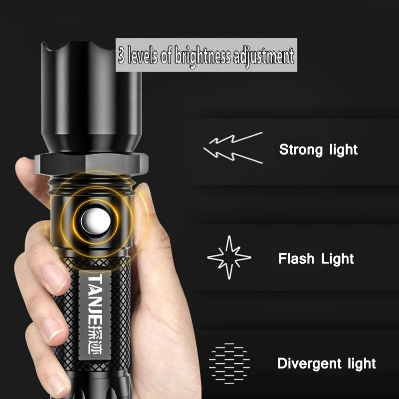 Strong Light Flashlights USB Rechargeable Flashlight